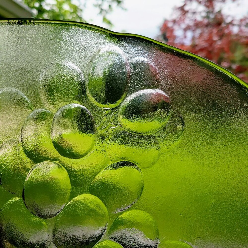 Kosta Boda Grape Large SHALLOW Centerpiece Bowl 13" Textured Glass Sweden Made - Picture 7 of 9